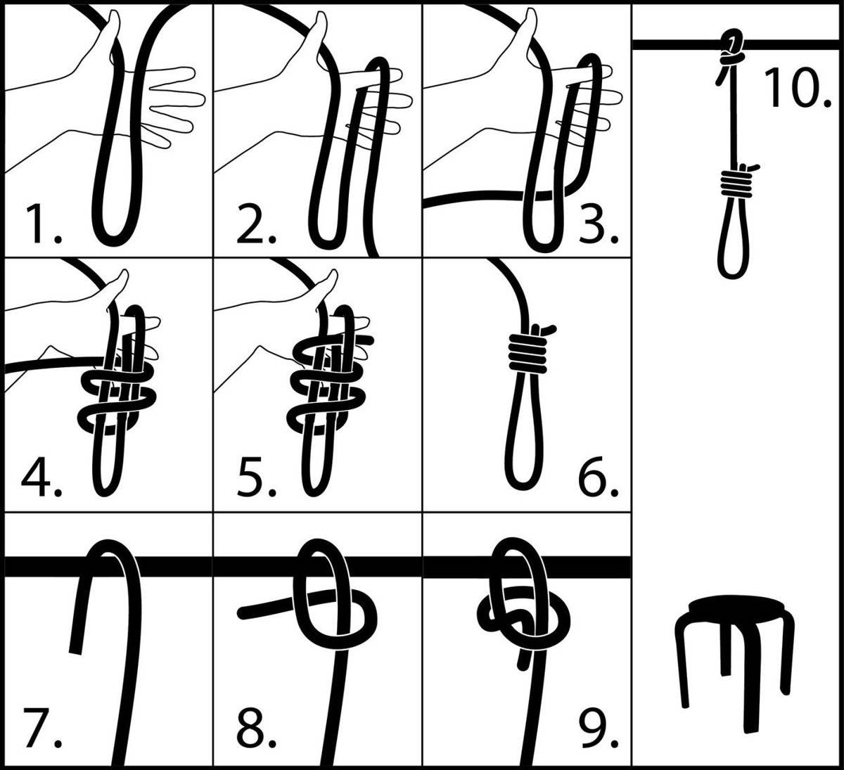 Узлы привязывания веревки к предмету (затягивающиеся). большая книга узлов. рыбацкие, охотничьи, морские, туристские, альпинистские, бытовые