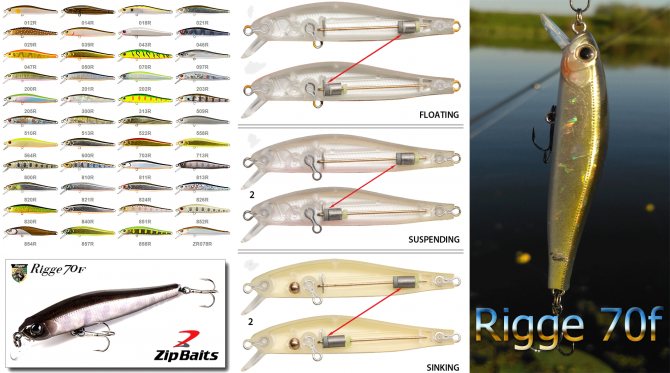 Обзор воблера zipbaits rigge 70f или «легенда под номером 70»