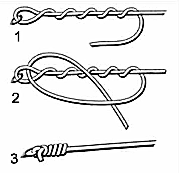 Какие узлы используются для привязывания крючков?