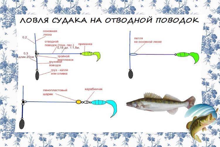 Отводной поводок на судака: ловля на течении, способы монтажа оснастки для спиннинга и видео