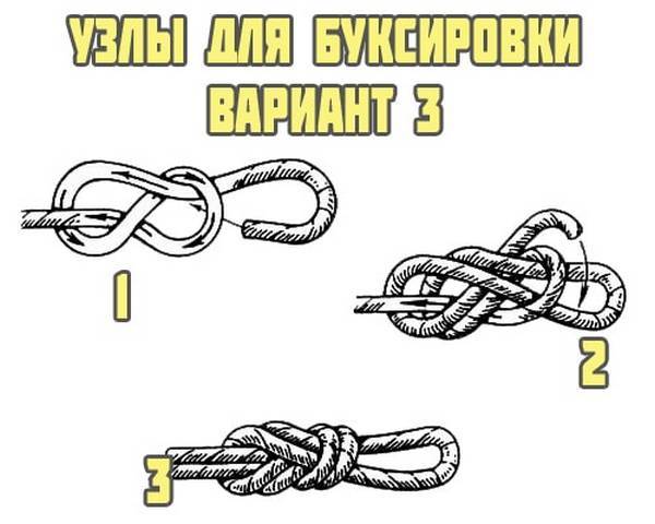 Как правильно завязать узел на буксировочном тросе. как завязать буксировочный трос