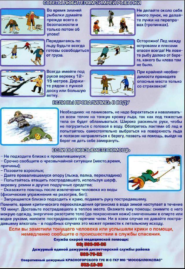 Безопасность и правила поведения на льду на зимней рыбалке