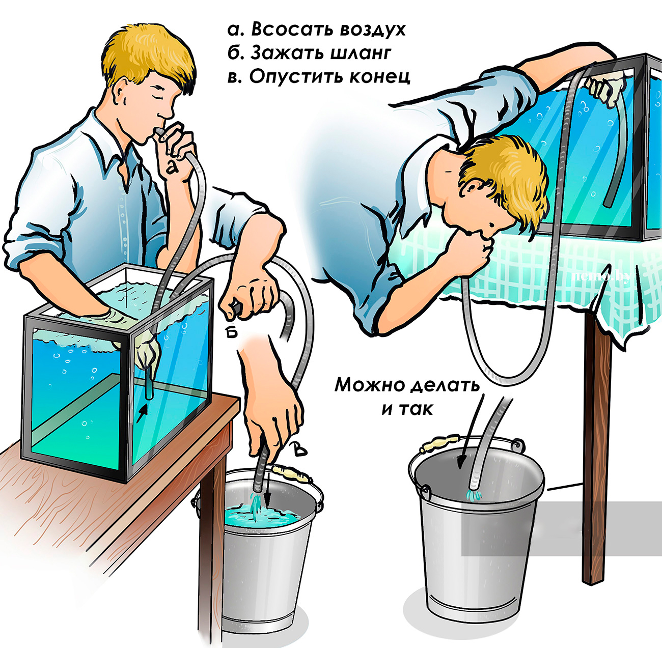 Как делать подмену воды