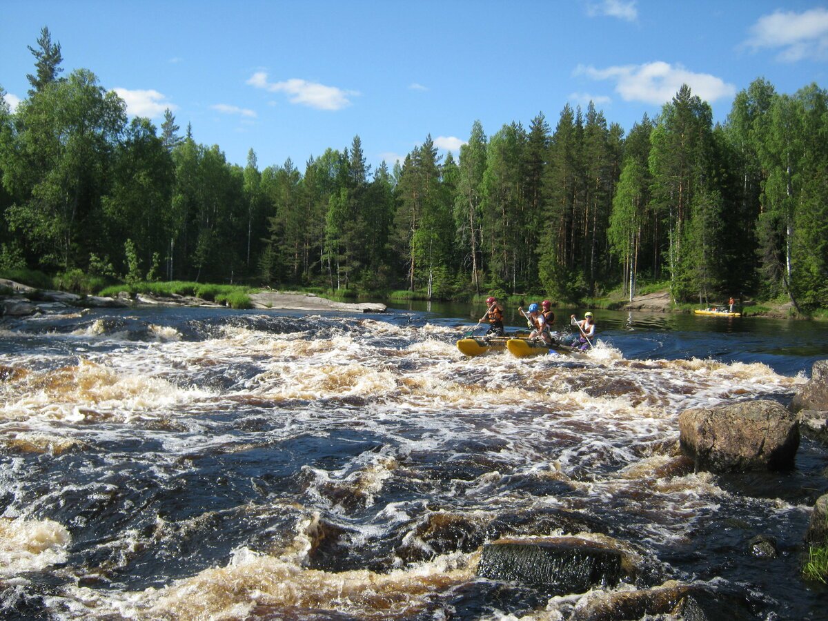 Пороги на реке Шуя в Карелии