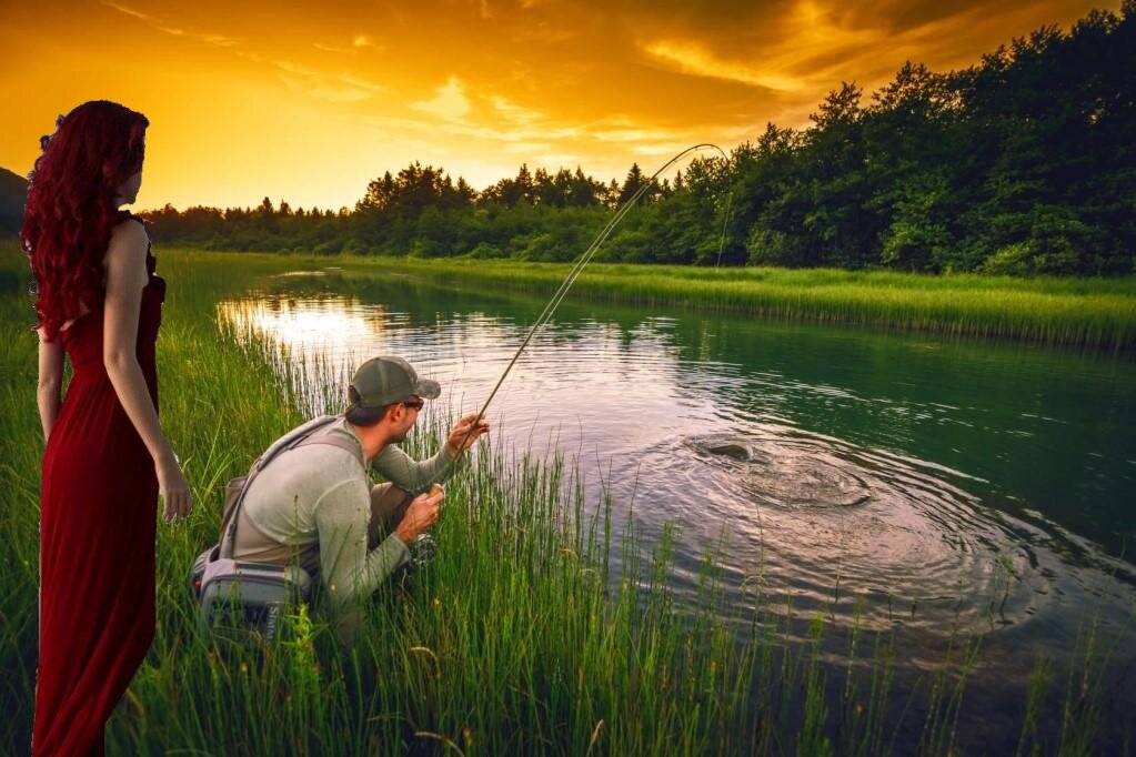 К чему снится рыбалка на удочку. Девушка с удочкой. Пейзаж с рыбаком. Красивые пейзажи на рыбалке. Рыбак с удочкой.