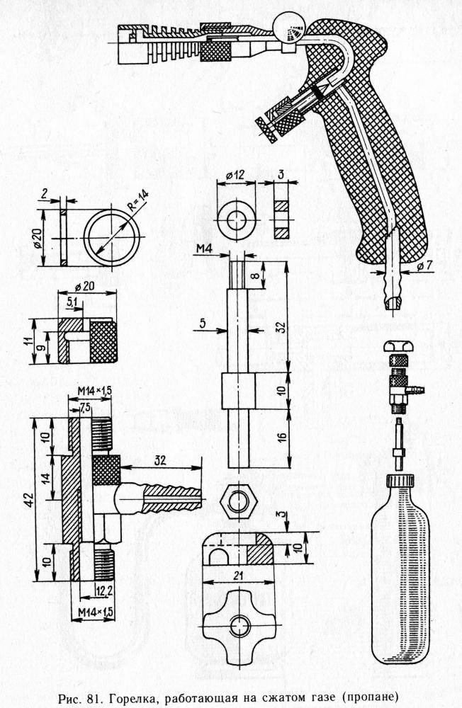 Инструменты для самодельной бензиновой горелки: чертежи и сборка