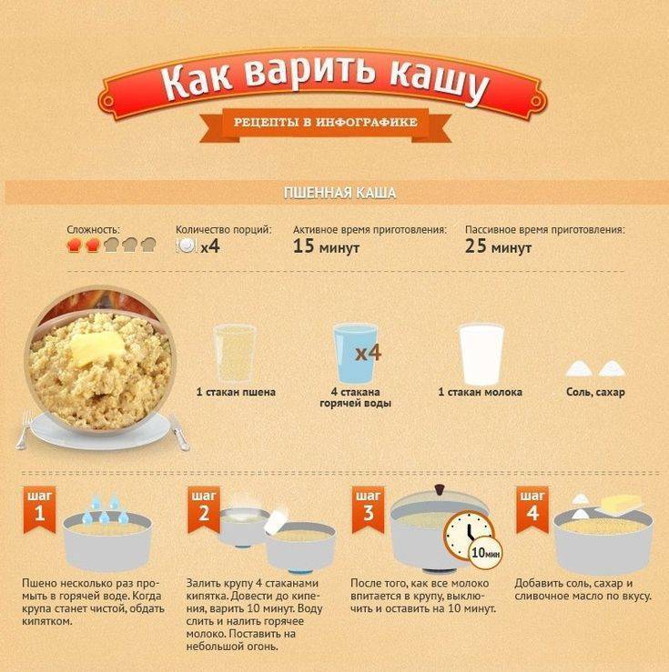 20 простых рецептов пшенной каши на молоке
