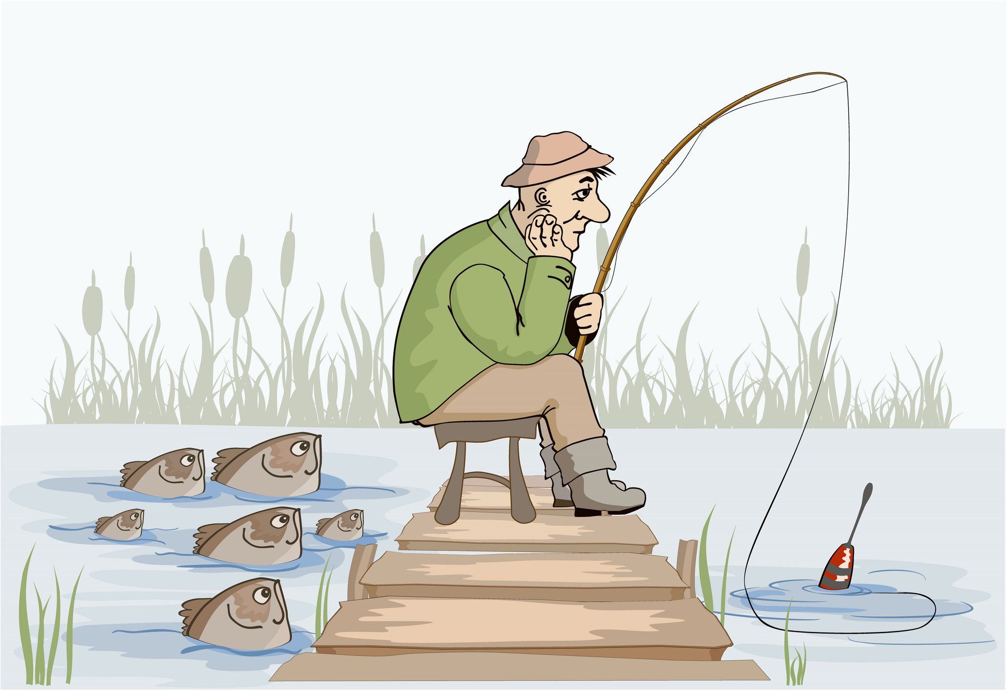 Дедушка ловит рыбу. Рыбалка рисунок. Рыбак рисунок. Рыбак с удочкой. Рыбалка карикатуры.