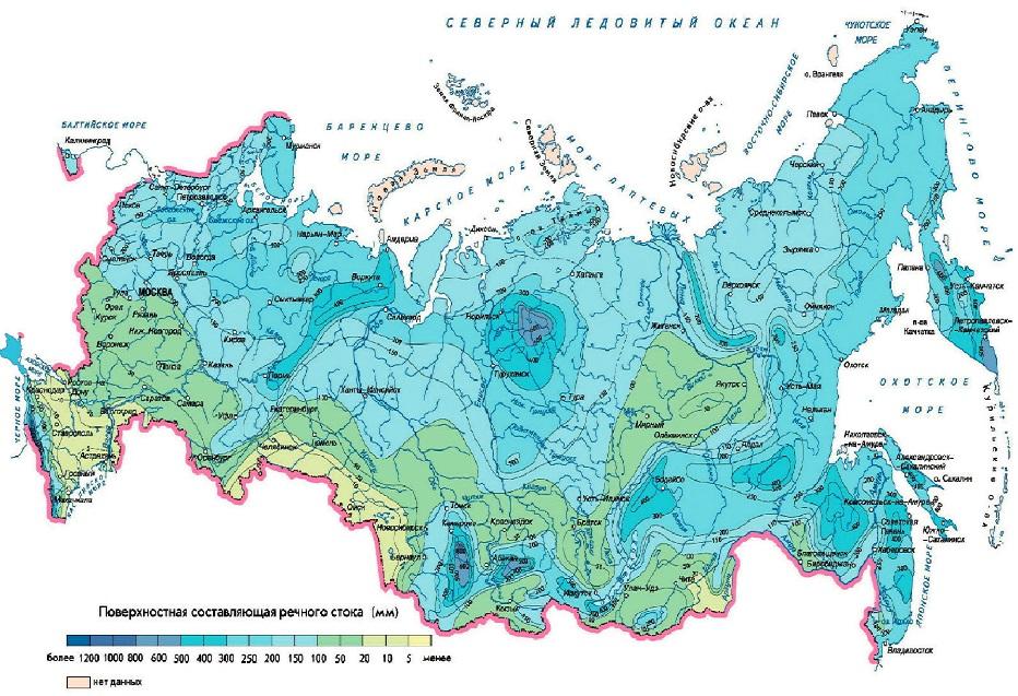 Контурная карта с реками