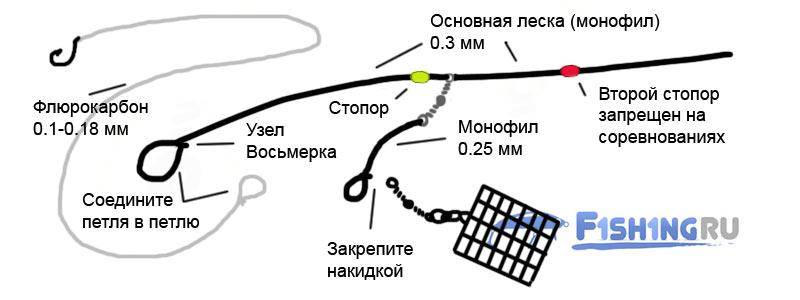 Патерностер (петля гарднера) для фидера: как вязать, схема и монтаж оснастки