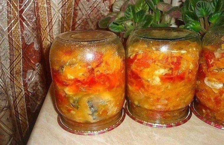 Консервированная скумбрия с овощами на зиму